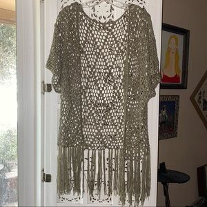 Crochet vest/kimono with fringe